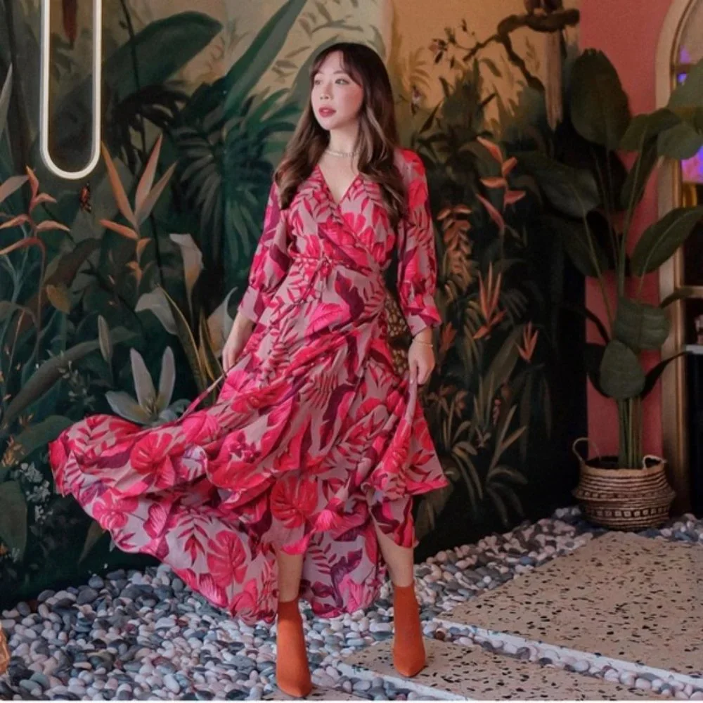 NWT JOHANNA ORTIZ x H&M Crêped Wrap-front Dress - Picture 6 of 8